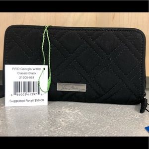 Vera Bradley Black Georgia RFID Wallet